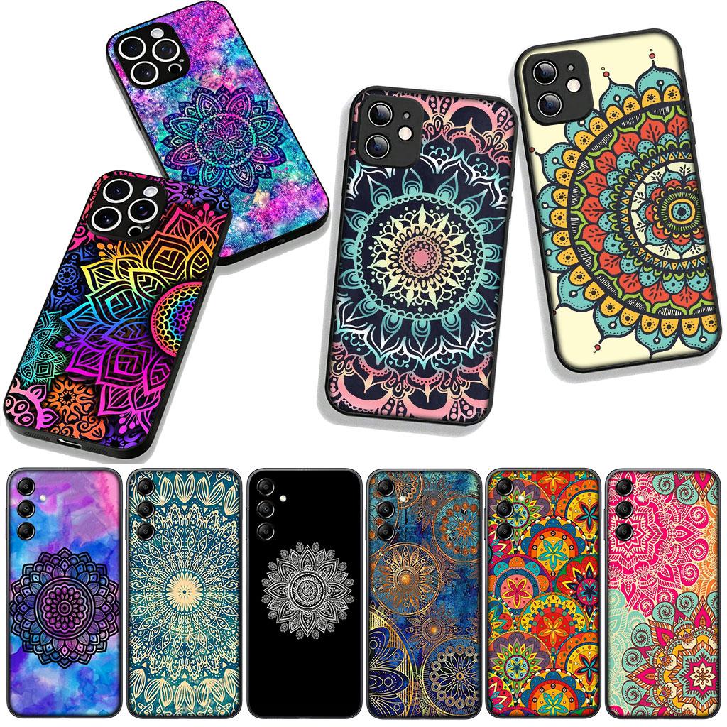 Floral Paisley Mandala Flower Texture Phone Cover Case for Apple iPhone 16 15 14 Plus 13 12 Mini 17 Pro Max + ProMax 16E Air 16+