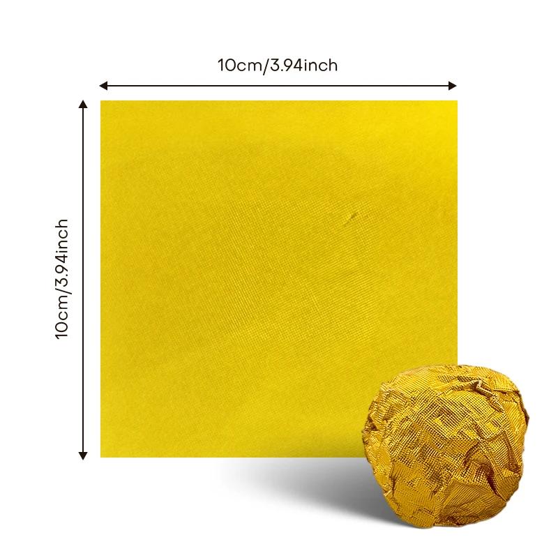 100PCS Gold-Color Tin Foil Wrapper Paper for DIY Chocolate and Sweets Candy Bar Packaging Wedding Gift Wrapping Paper Sheets