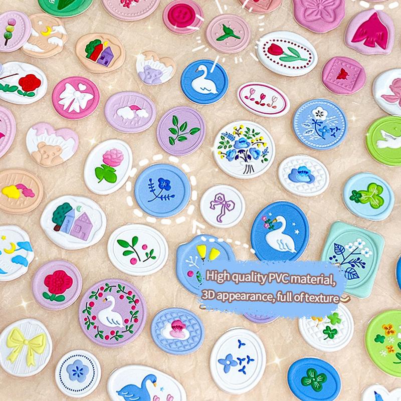 3D Wax Seal Stickers Cartoon 3D Stamp Stickers Envelope Sealing Sticker Invitation Envelope Stickers Decorative Scrapbook DIY