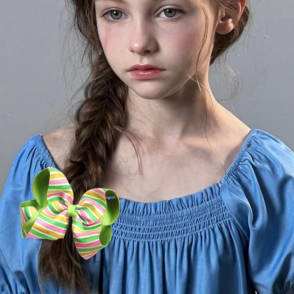 Easter Theme Bowknot Hair Barrette Bunny Egg Print Hair Clip for Kids Adults for Festival Parties and Gatherings