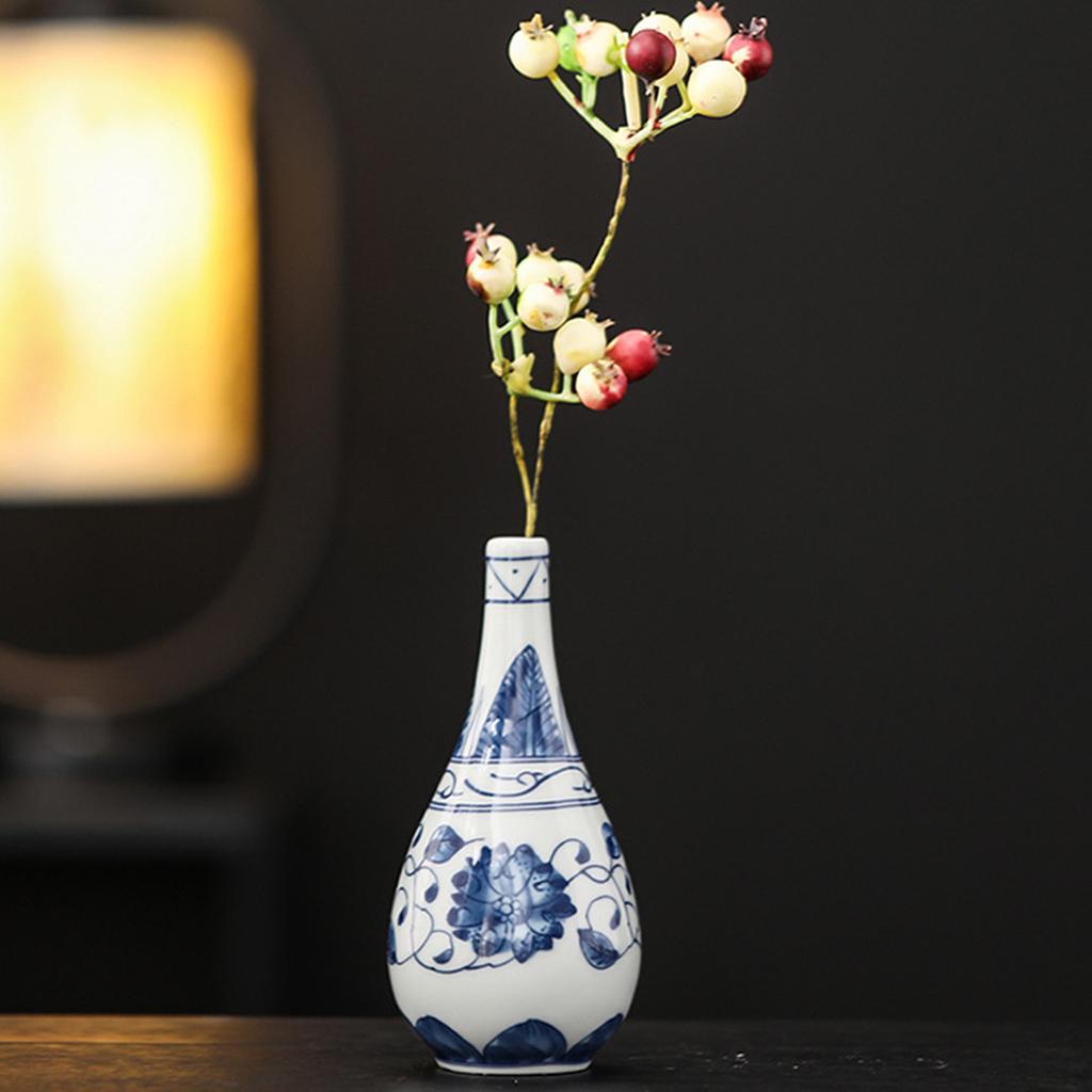 Antique Chinese Blue And White Porcelain Miniature Vases Flower Holder For Hydroponic Plant Shelf Display Container