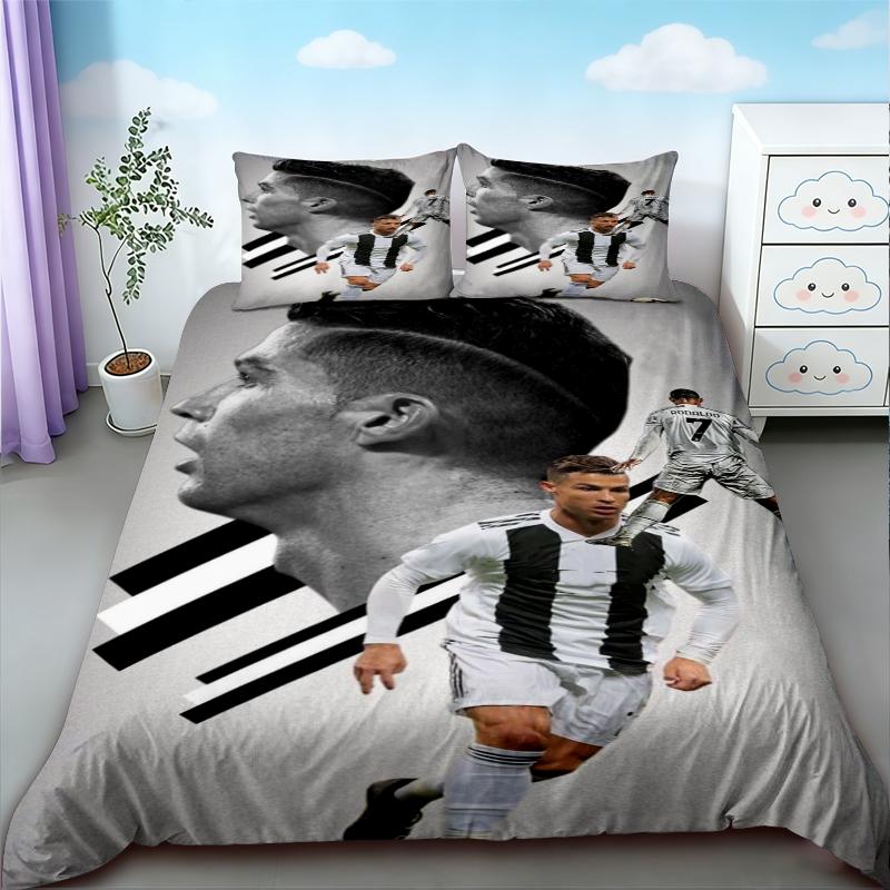 CR7 Bettwäsche-Set Fußball Cristiano Ronaldo Bettwäsche-Set für ein komfortables und atmungsaktives Schlafzimmer Geburtstagsgeschenke