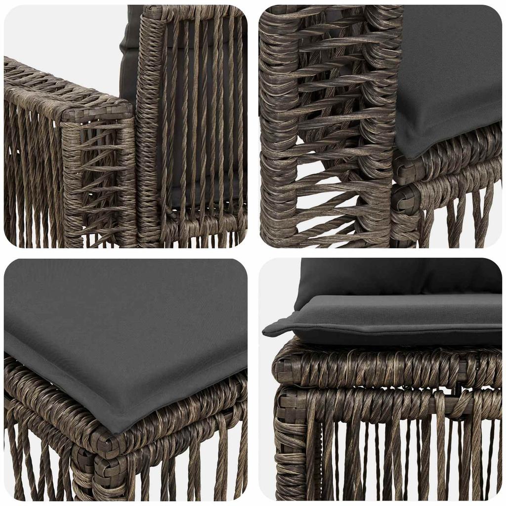 Garden Sofa Set 8 pcs Grey and Dark Grey Poly Rattan