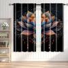 Colorful Lotus Print Curtains Polyester Fabric Suitable Bedroom Living Room Decoration Curtain Made Of Washable Sitting Ready