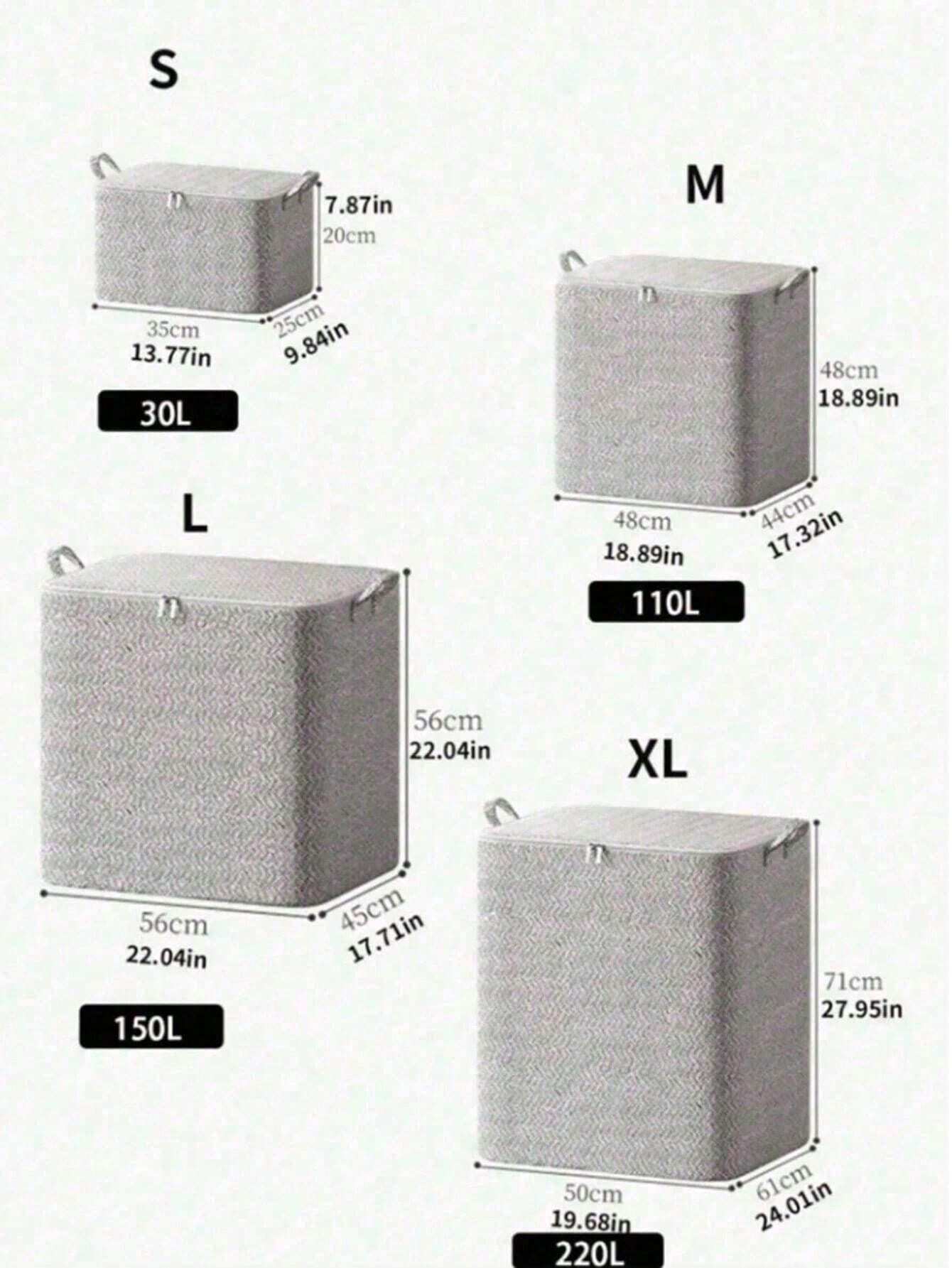 

Большая складная сумка для хранения одежды, очень большая тканевая сумка-органайзер для экономии места для одеял, одежды, игрушек - Идеально подходит для спальни, дома S серый