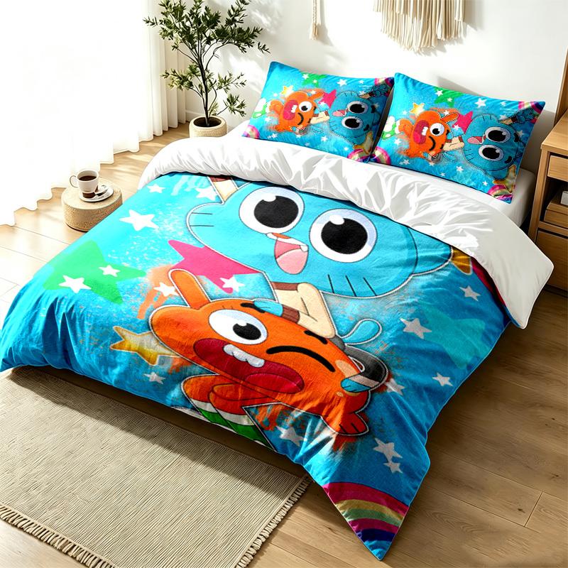 Gumball 3pc Duvet Cover Set Simple Modern Bedding Set Wrinkle Resistant Soft Fabric All Season Use a perfect gift