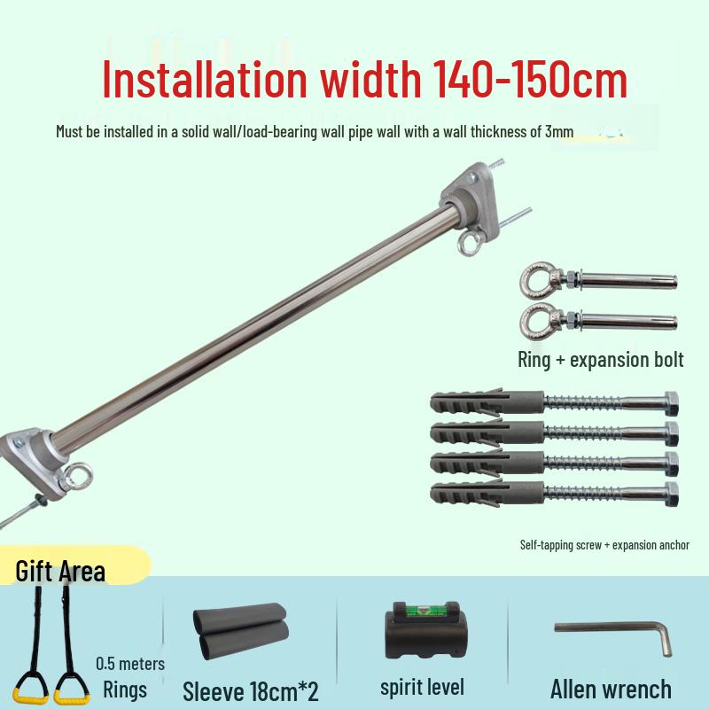Wall Mounted Pull-up Bar with Gymnastic Rings