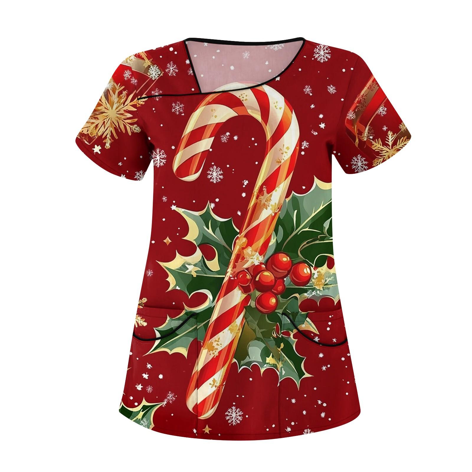 

Женская повседневная рабочая одежда с короткими рукавами и наклонным воротником с принтом и двойными карманами XL винный