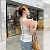 Korean Sexy Outer Wear Lace Hollow Backless Unique I-shaped Vest Women's Summer Super Good-looking Ootd Sleeveless Top