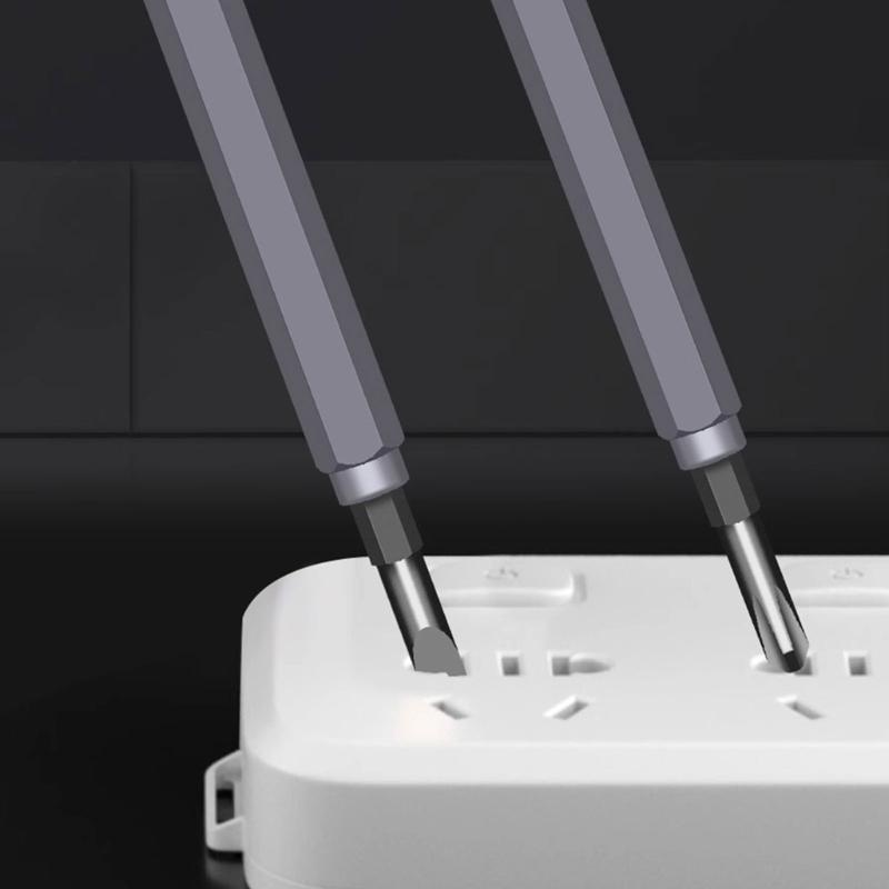 2 in 1 Voltage Tester Current Detector Screwdriver High Torque Magnetic Bit Nonslip Handle for Home and Professional Use