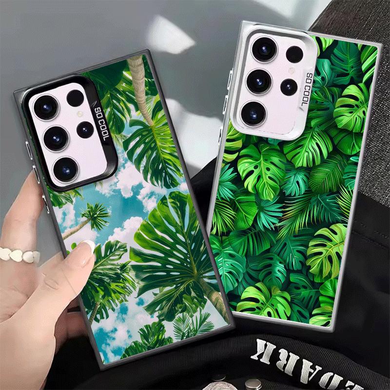 Summer Plants Green Leaf Shockproof Phone Case for Samsung Galaxy S26 Edge S25 Ultra S24 FE S23 Plus S21 Cover Anti Fall Fundas