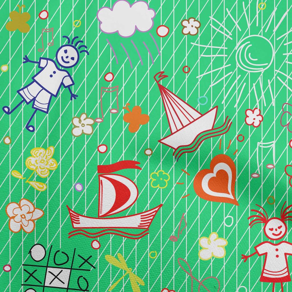 oneOone Cotton Flex Blau Stoff Kinder Nähen Material Druck Stoff Meterware 40 Zoll