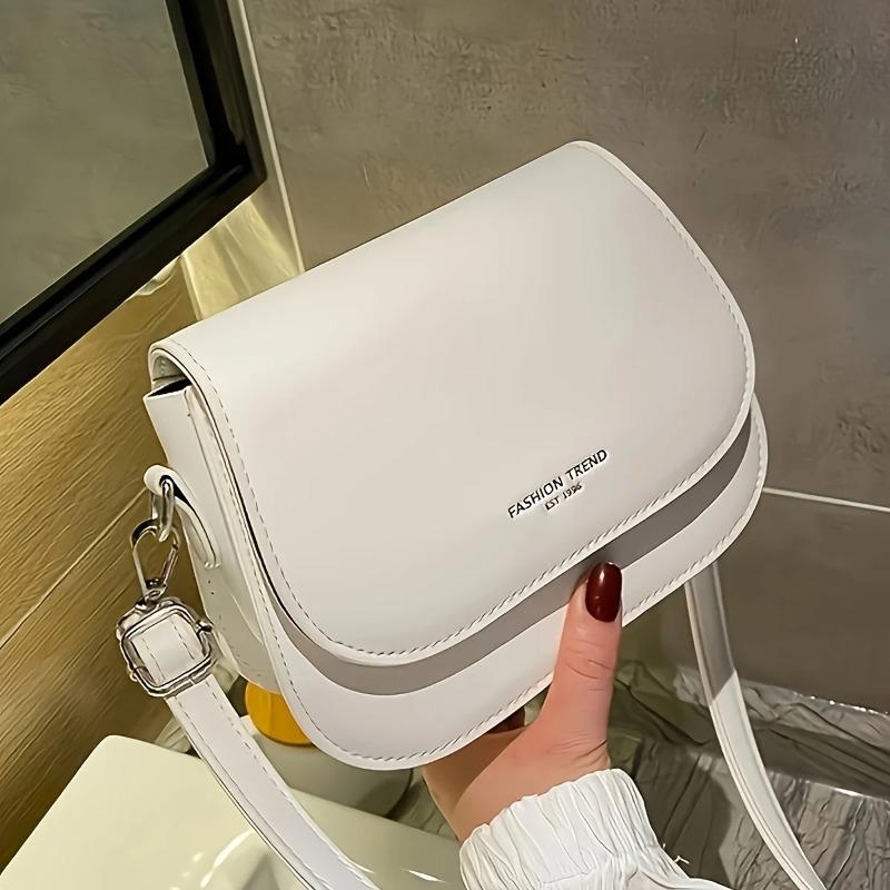 Fashionable Faux Leather Crossbody Bag, Compact Flap Shoulder Purse with Adjustable Strap for Office, Dating Daily Sling Bags