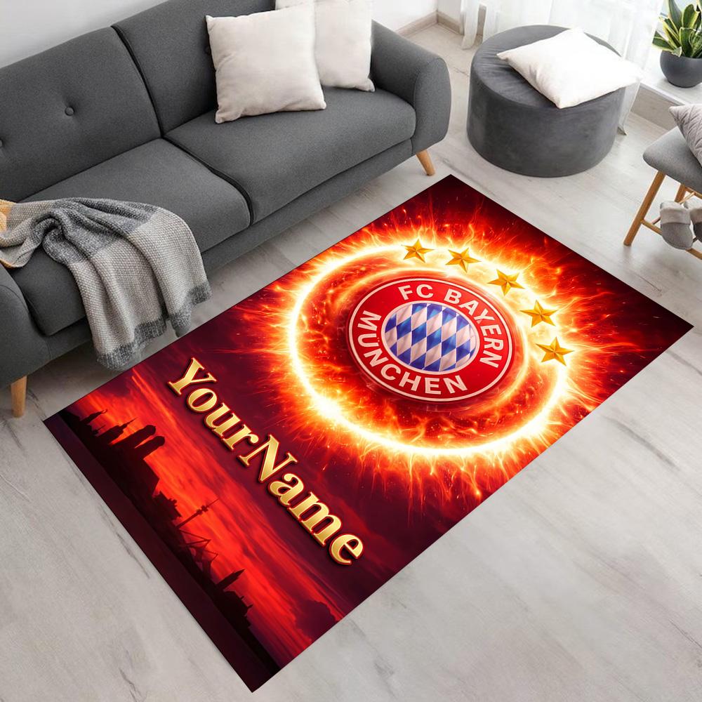 Bayern Munich Customize Text Area Rug Design for Kitchen Dormitory Bedrooms Outdoor Anti-slip Rug Decorate Offices