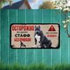 Warning Yard Dog Metal Sign 30x20cm, Staffordshire Terrier Caution Plaque