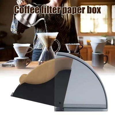 Acrylic Coffee Filter Paper Box for V01 Dust-proof Coffee Filter Paper Holder Kitchen Utensils Portable