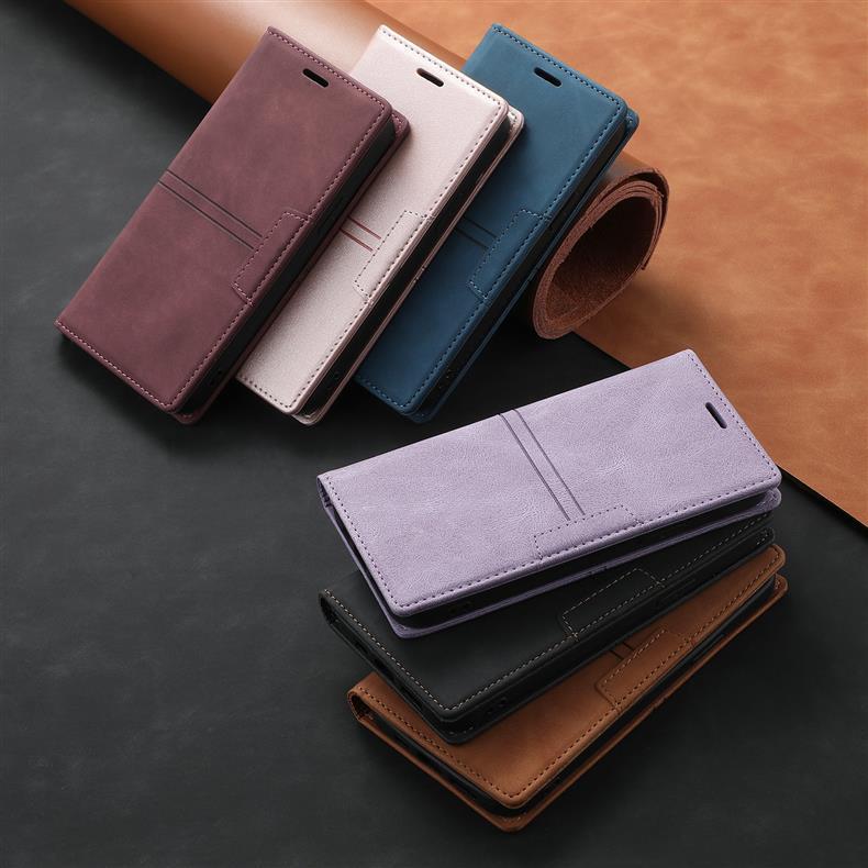 Suitable for iPhone 17, leather case with a dreamy texture, magnetic flip cover, stylish protective case with card slot for Apple 16/15