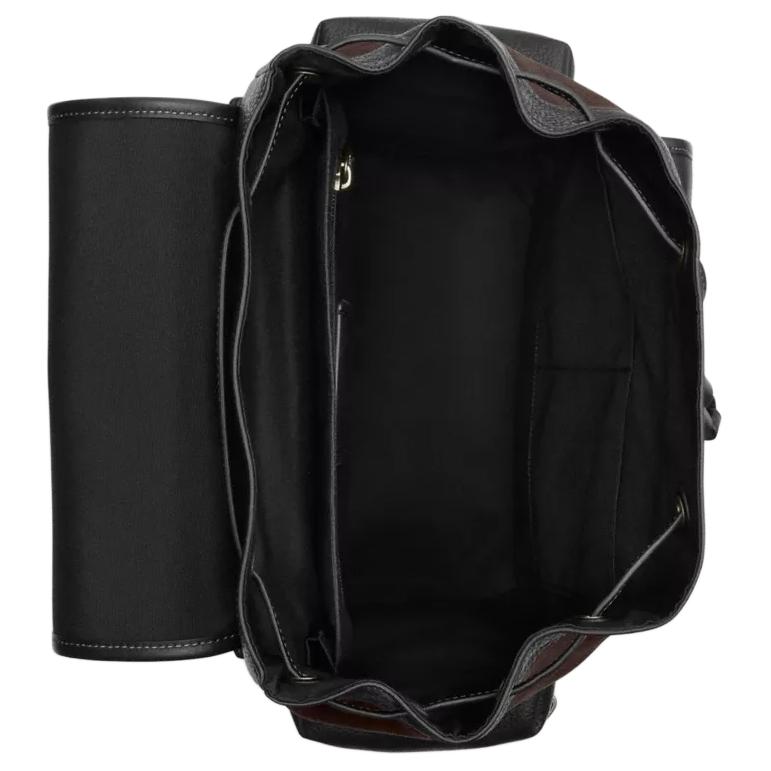Coach Sprint 29 Classic Print Drawstring Closure Coated Canvas And Smooth Calfskin Backpack Large Men Backpack Brown Black CT014-QBMAA