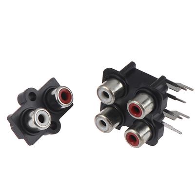 5Pcs 2/4 Loch Cinch-buchse Stereo Audio Jack Av Audio Eingang Buchse Stecker