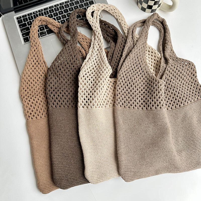 Large Capacity Shoulder Bags Fashion Women Hollow Woven Crochet Bag Knitting Handbags Eco Female Shopping Tote