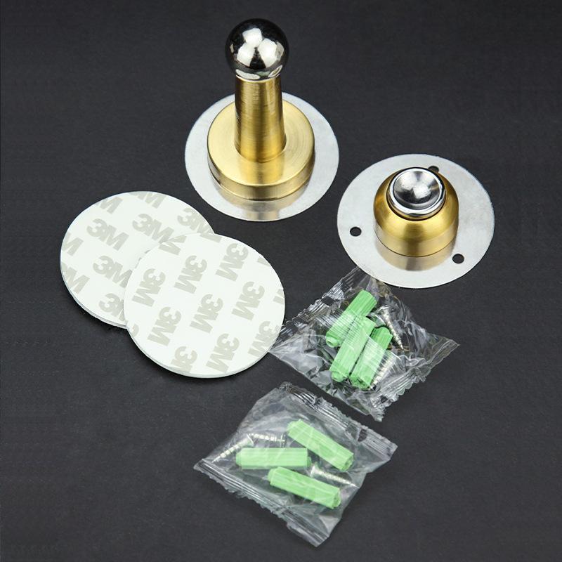 Stainless Steel Magnetic Door Stopper Drill & No Drill Installation Residue-free Adhesive Door Holder for Rental House