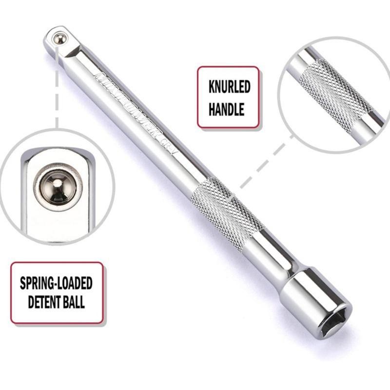 Ratchet Extension Rod 1/4 3/8 1/2Inch Drive Steel Construction Corrosion Resistant For Mechanical Maintenance