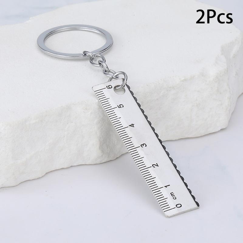 Keychain Stainless Steel Ruler - Compact Measuring Tool for School and Office Essentials (Anti-lose Measure Rule)