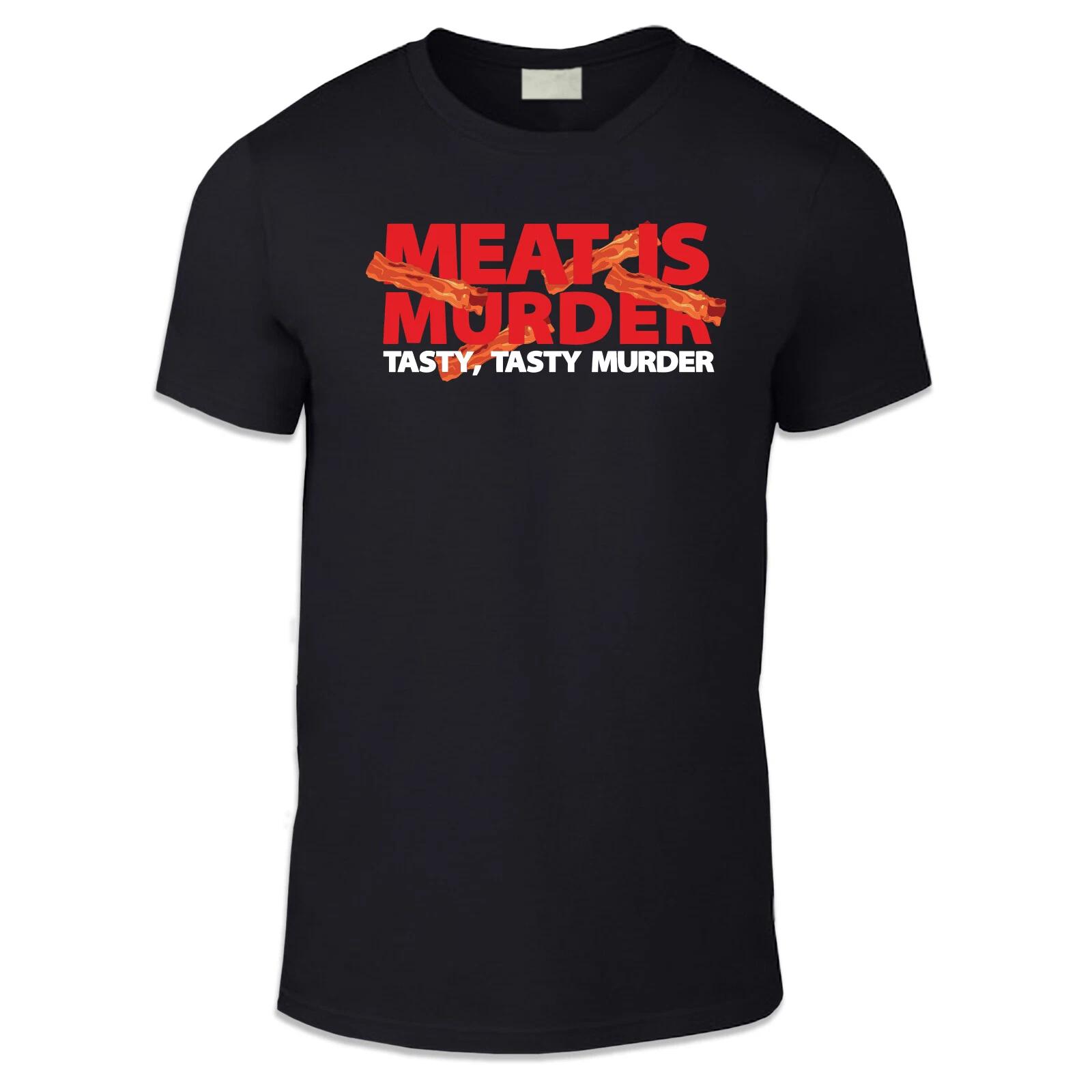 Meat Is Murder, Tasty Tasty Murder - Adult Unisex T Shirt - Humour Food Bacon 3XL
