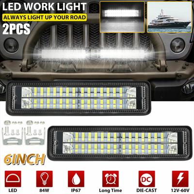 Fierbinte, 2 bucăți mașină 6 inchi 84 w LED bară luminoasă de lucru 120 de grade lampa de ceață inundație Off Road Conducere camion SUV ATV
