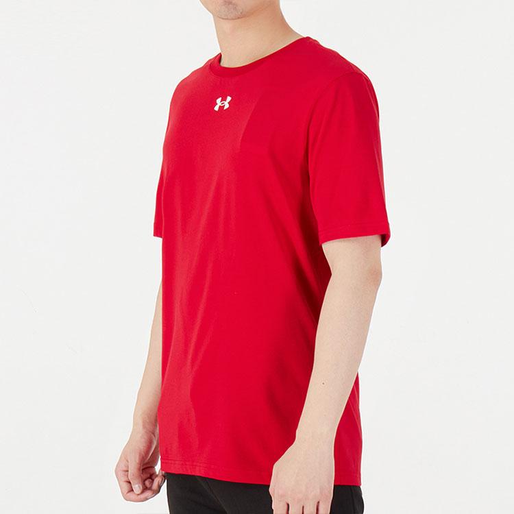 Under Armour Logo Print Crew Neck Pullover Retro T-Shirt Men T-Shirt Red 21500539-600