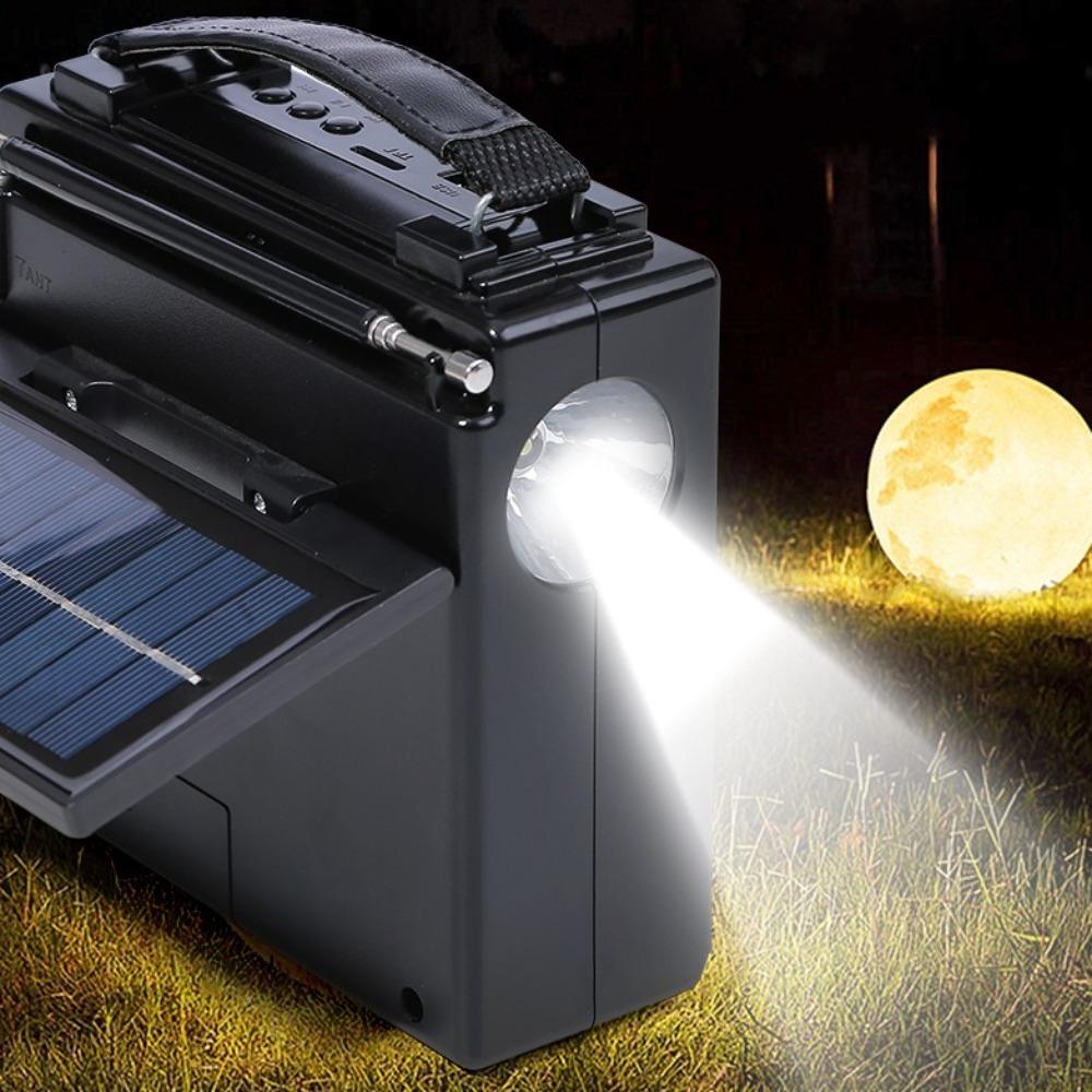 Music Player FM AM SW Radio Receiver LED Flashlight Wireless Bluetooth Speaker  Outdoor