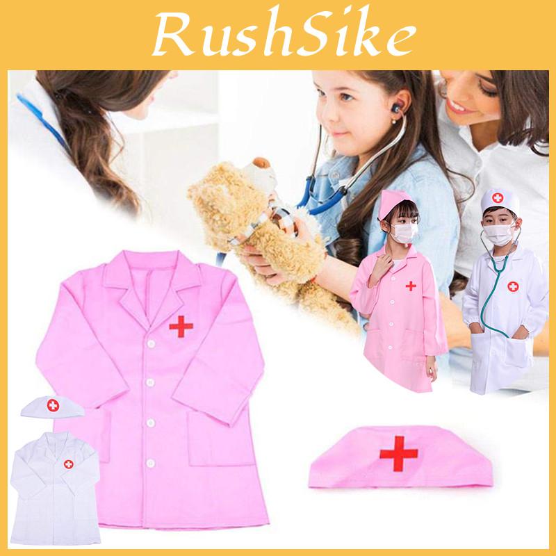 Halloween Kinder Arzt Krankenschwester Cosplay Kostüm Uniform Set Rollenspiel Karnevalsparty Hochwertiges Polyester Einheitsgröße Perfektes Geschenk