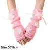 Fashion Y2K Long Wrist Gloves Stars Thicken Arm Warmers Soft Solid Color Half Finger Gloves Women