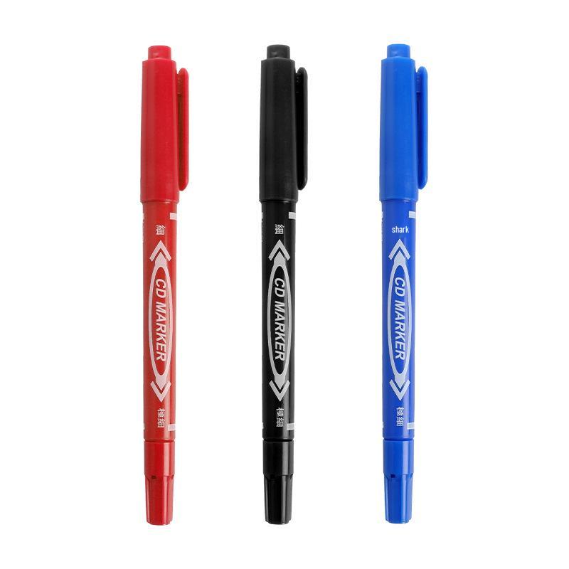 Filolang Double-Ended Black Oil-Based Marker Pen, Thick & Thin Tips, Non-Fading Outlining.