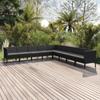 Day and Night - Day and Night Garden Furniture Set 9 Pieces Black Synthetic Rattan Cushions