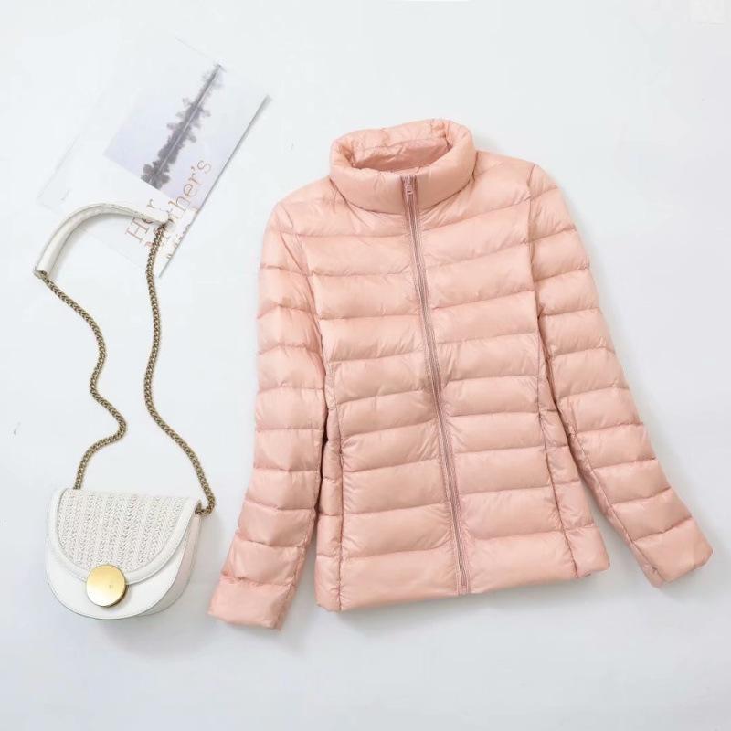 Light Down Jacket Women's Autumn and Winter Short White Duck Down Fashion Enlarged and Fattened Large Size Stand-up Collar Jacket