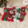 7pairs Christmas Coral Fleece Socks Winter Warm and Thick Snowman Funny Socks Sleeping Home Floor Sock Women Christmas Gift