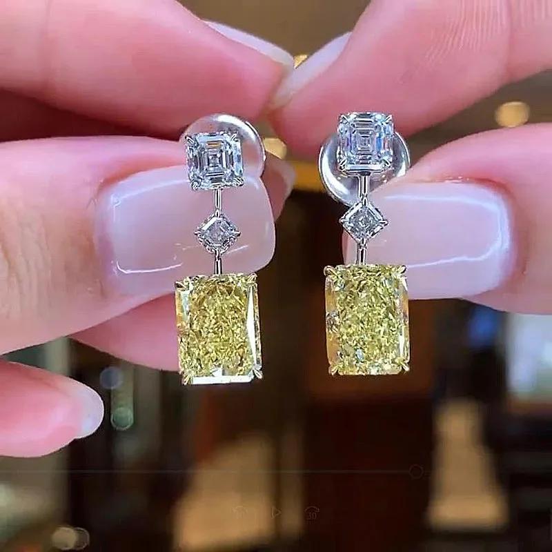 Yellow Zircon, Niche Design, Cool Style, Fresh and Elegant Accessories, High-end Trend, Personalized Fashion Earrings