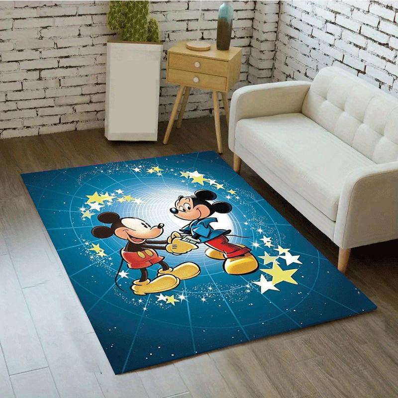 1pc Mickey Pattern Area Rug Soft Flannel Floor Mat for Living Room,Office,Bedroom and Carpet,Sofa Coffee Table Floor Mat