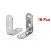20Pcs Stainless Steel Corner Braces 20x20x16mm L Shape Fasteners Furniture Support Angle Bracket Silver Tone 2 Holes Round End