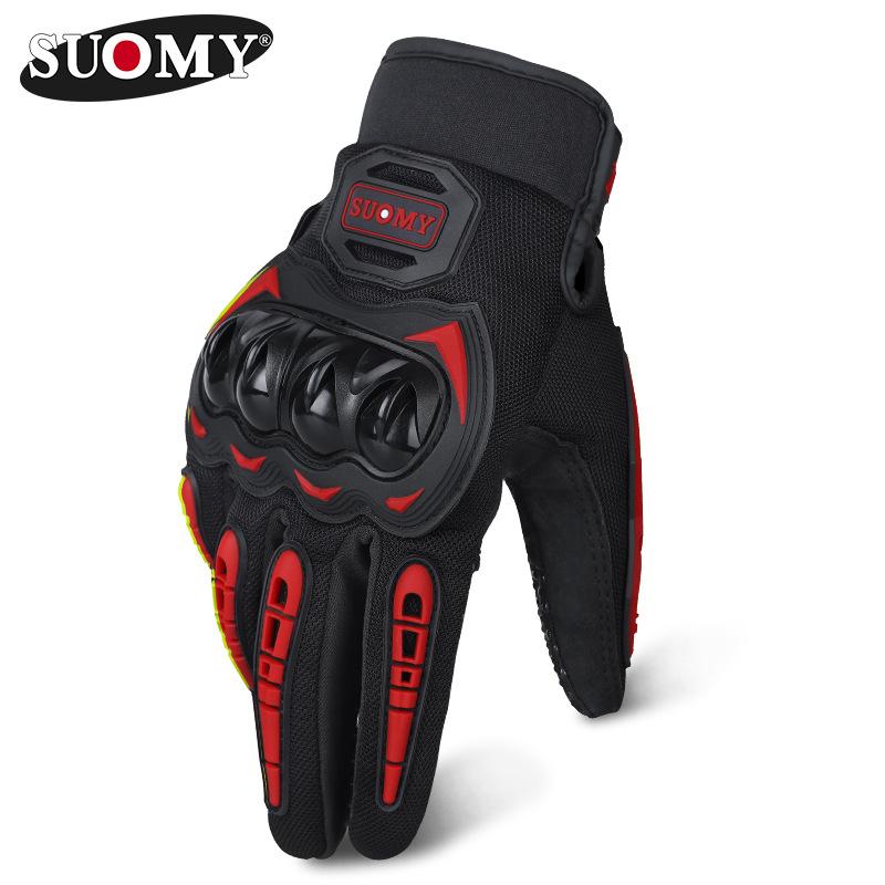 

Motorcycle Gloves Rider Men s Full Finger Case Anti-drop Touch Screen Breathable Off-road Equipment Universal Cycling Gloves for All Seasons M червоний