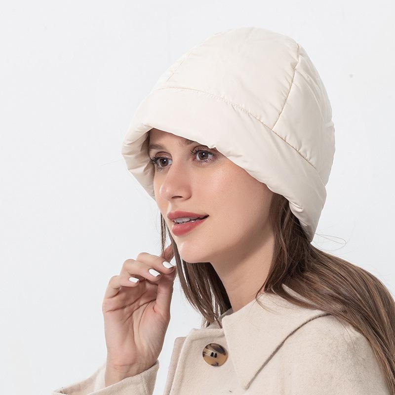 European & American Fleece-lined Windproof Winter Hat - Warm & Thick Feather Velvet Sleep Cap