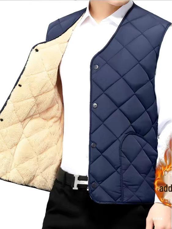 Warme ärmellose Weste für Männer mittleren und höheren Alters – Herbst-/Winterstil, vielseitige Jacke für Väter und Großväter
