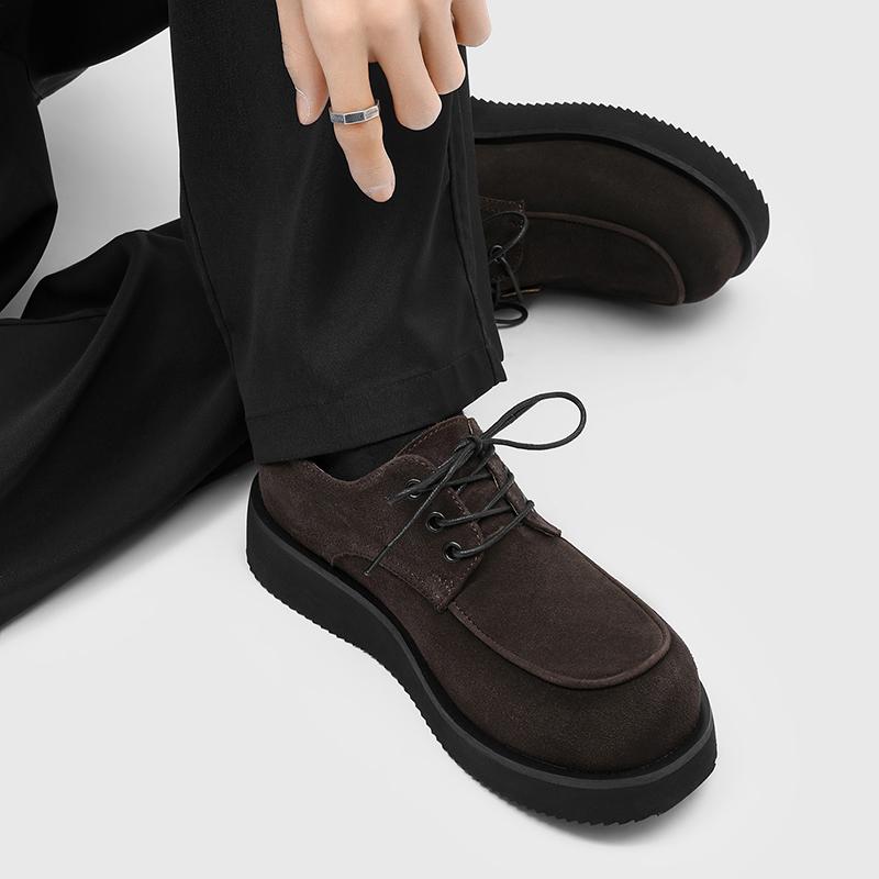 Men's Derby Shoes Fashion autumn and winter styles Office or leisure party 38-46 Hot selling young shoesThick bottom trend