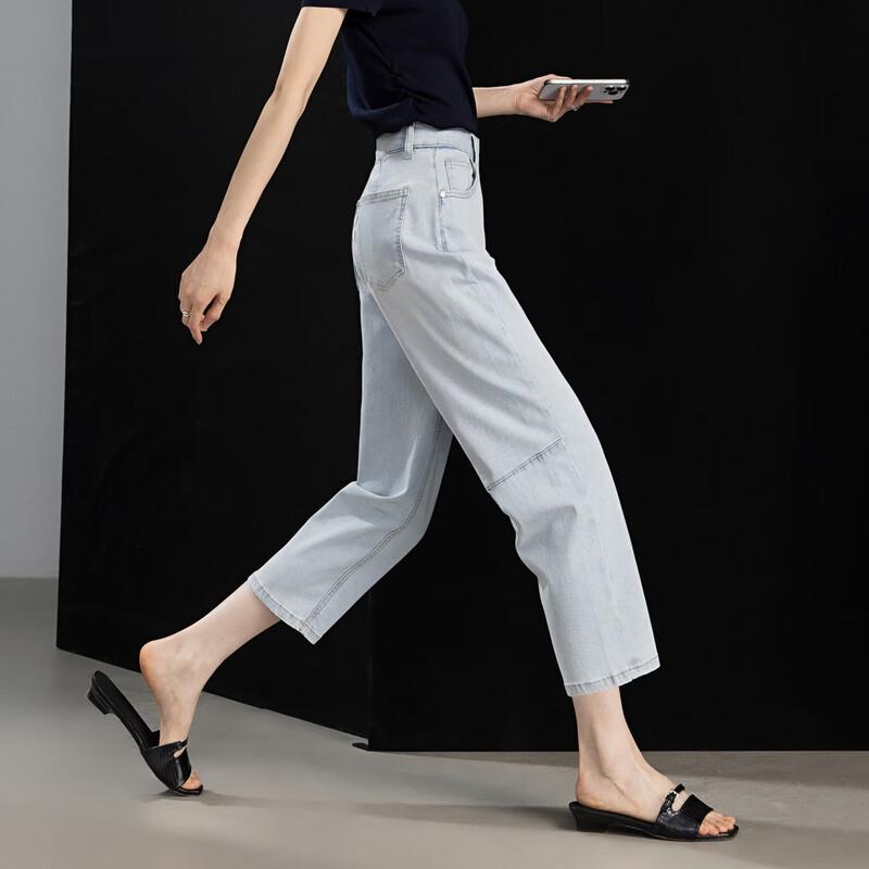 DeMana Women s Lightweight Cropped Harem Dad Jeans M