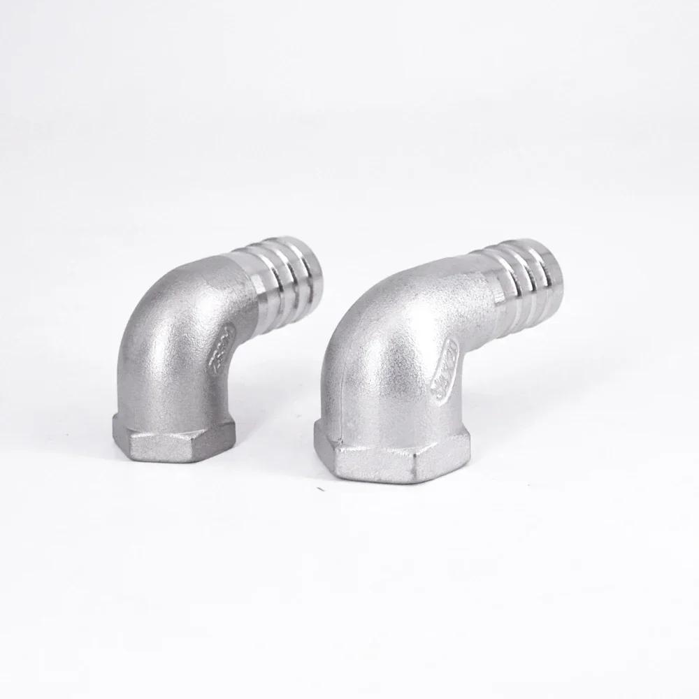 1/4" 3/8" 1/2" 3/4" 1" -2" BSP Female 8 10 12 13 15 20 25-50mm Hose Barb Elbow 90 Deg 304 Stainless Steel Pipe Fitting Connector