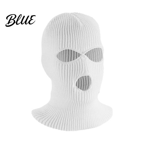 Knitted Winter Beanie Knit Hat 3-Holes Cold Solid Color Cycling Headgear Weather Insulated Thermal Outdoor