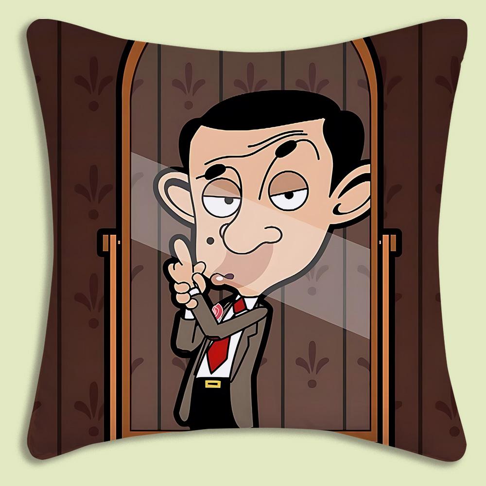 

Mr. Bean Pillow Covers Cartoon Sofa Decorative Home Double-sided Printing Short Plush Cute Cushion Cover 50cmx50cm