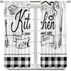 Farmhouse Rustic Kitchen Curtains, Vintage Fork Spoon Barn Rustic Plank Cafe Curtains Home Living Room Bedroom Blackout Curtains 2 Panels 42x45