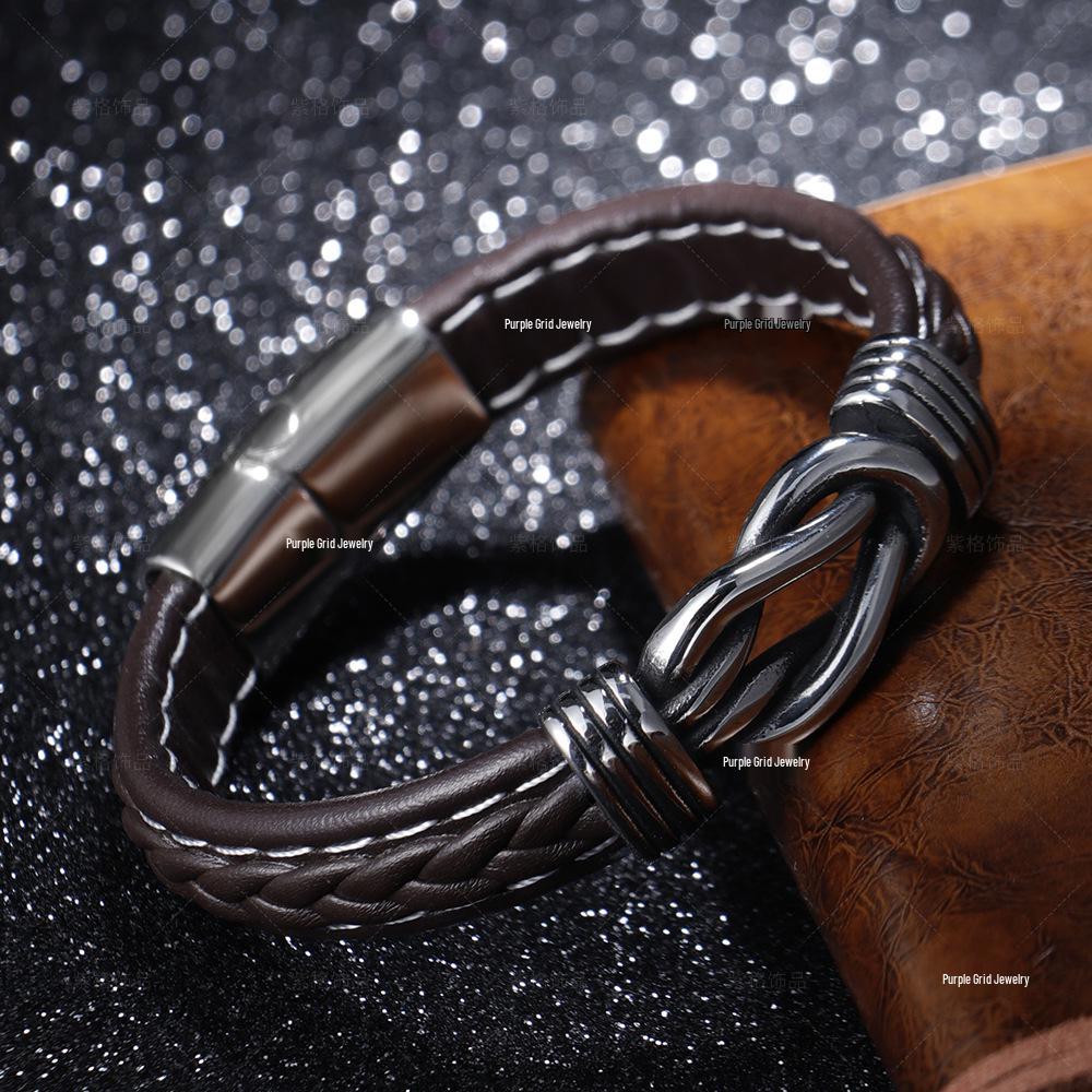 Men's Handmade Ethnic Woven Titanium Steel Bracelet